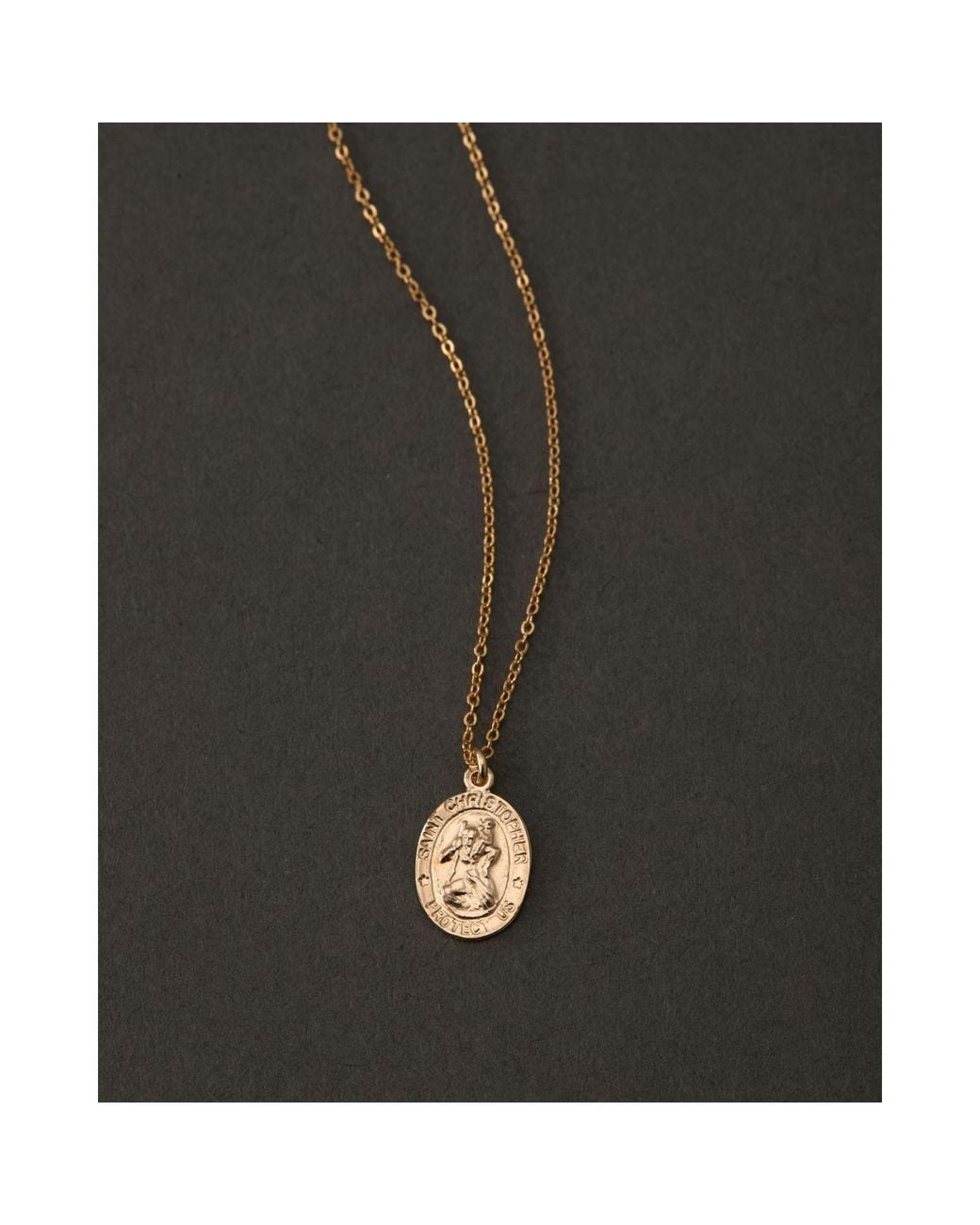 SET & STONES Metallic St. Christopher Charm Necklace