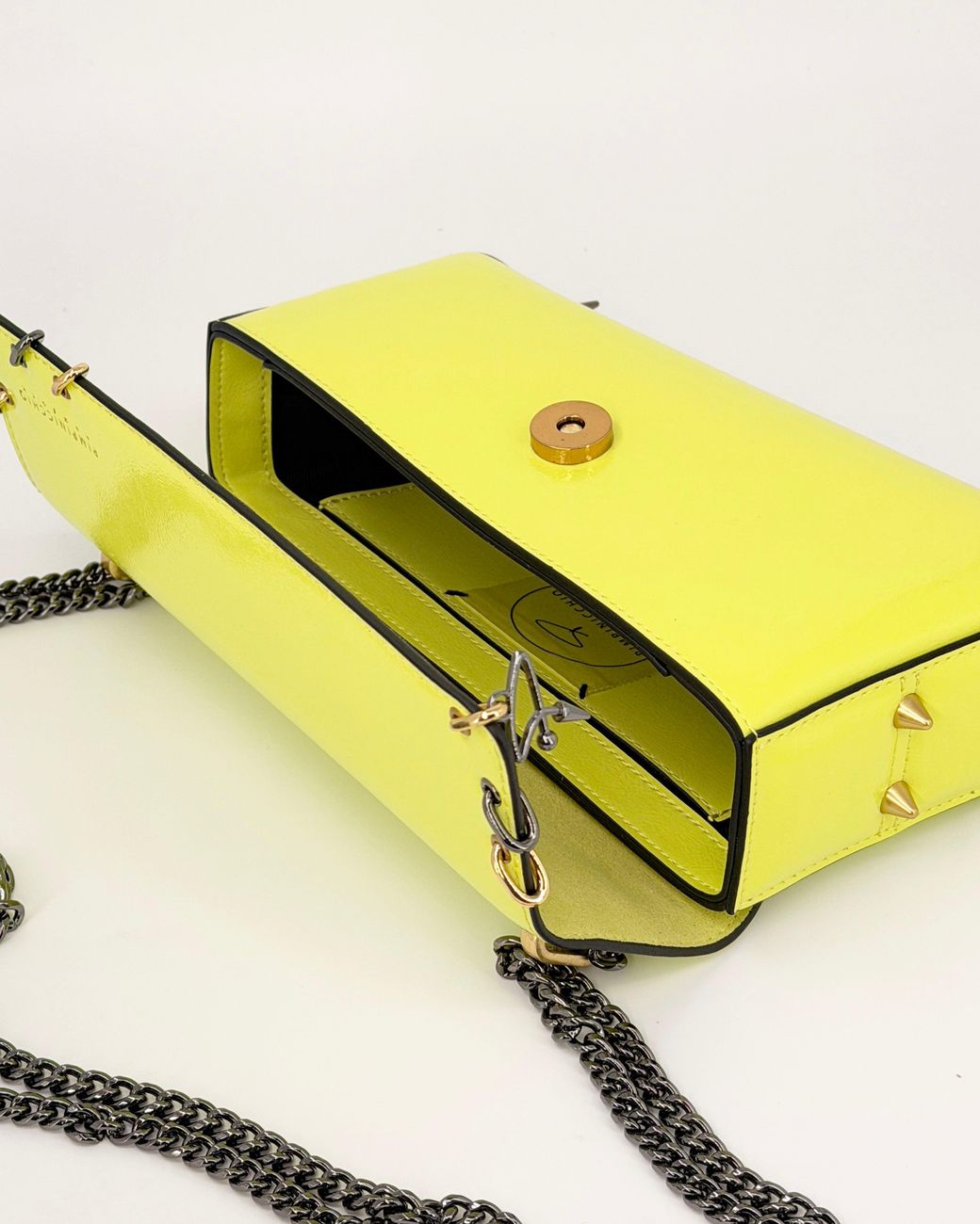 Pimpinicchio New York Yellow Asymmetrical Chain Bag
