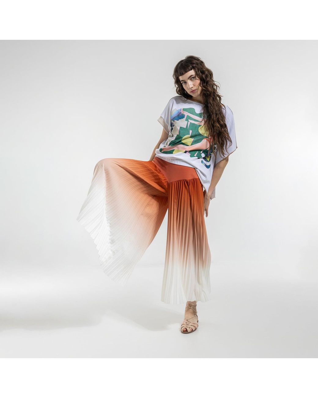 ARTISTA Orange Shape Pleated Culottes