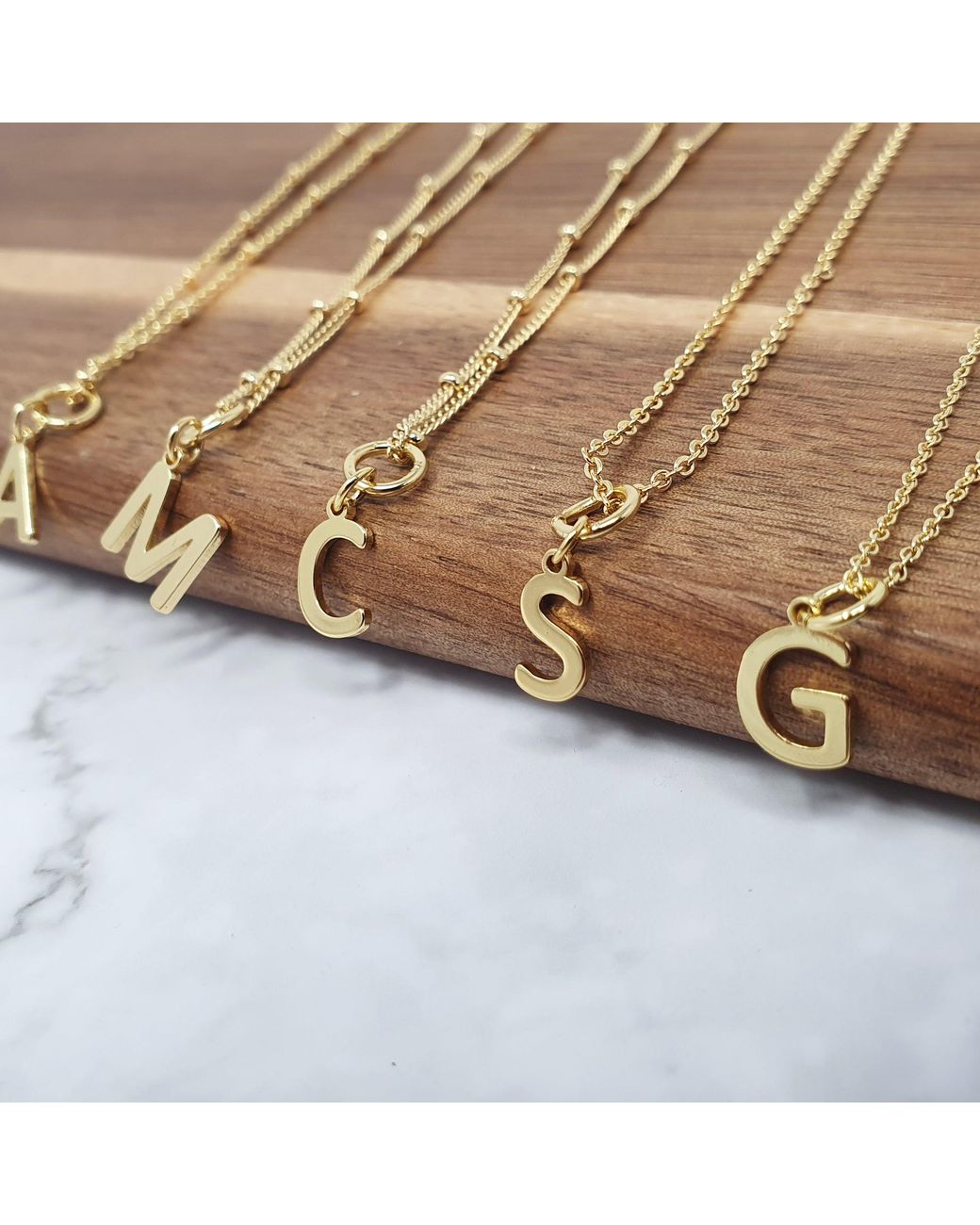 Sophelia Metallic Vermeil Alphabet Dainty Initial Pendant Charm Necklace