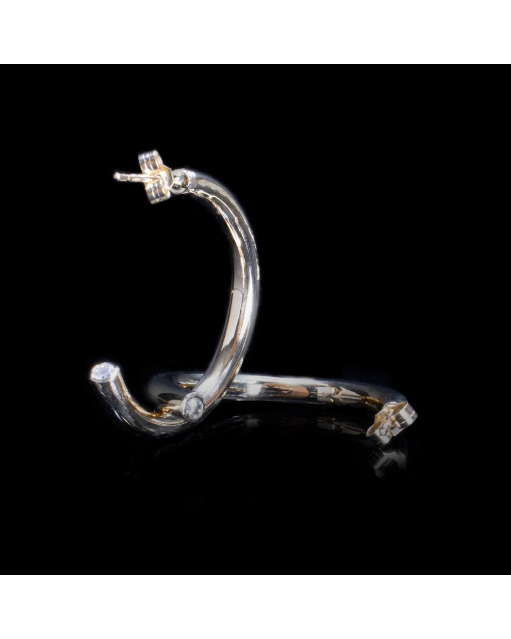 Gabriella Alicia Metallic Diamond Hoop Earrings
