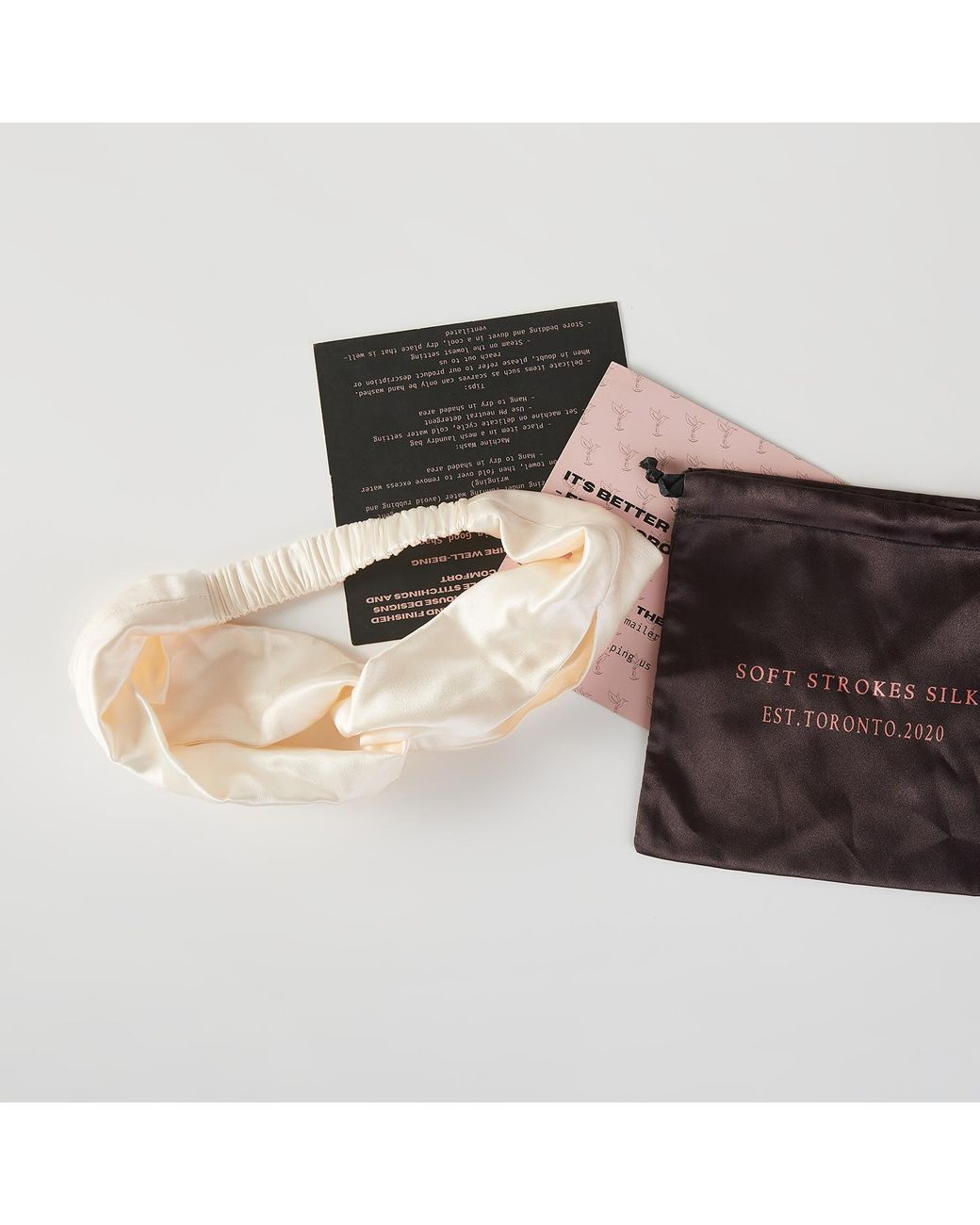 Soft Strokes Silk White Neutrals Pure Mulberry Silk Turban Style Headband