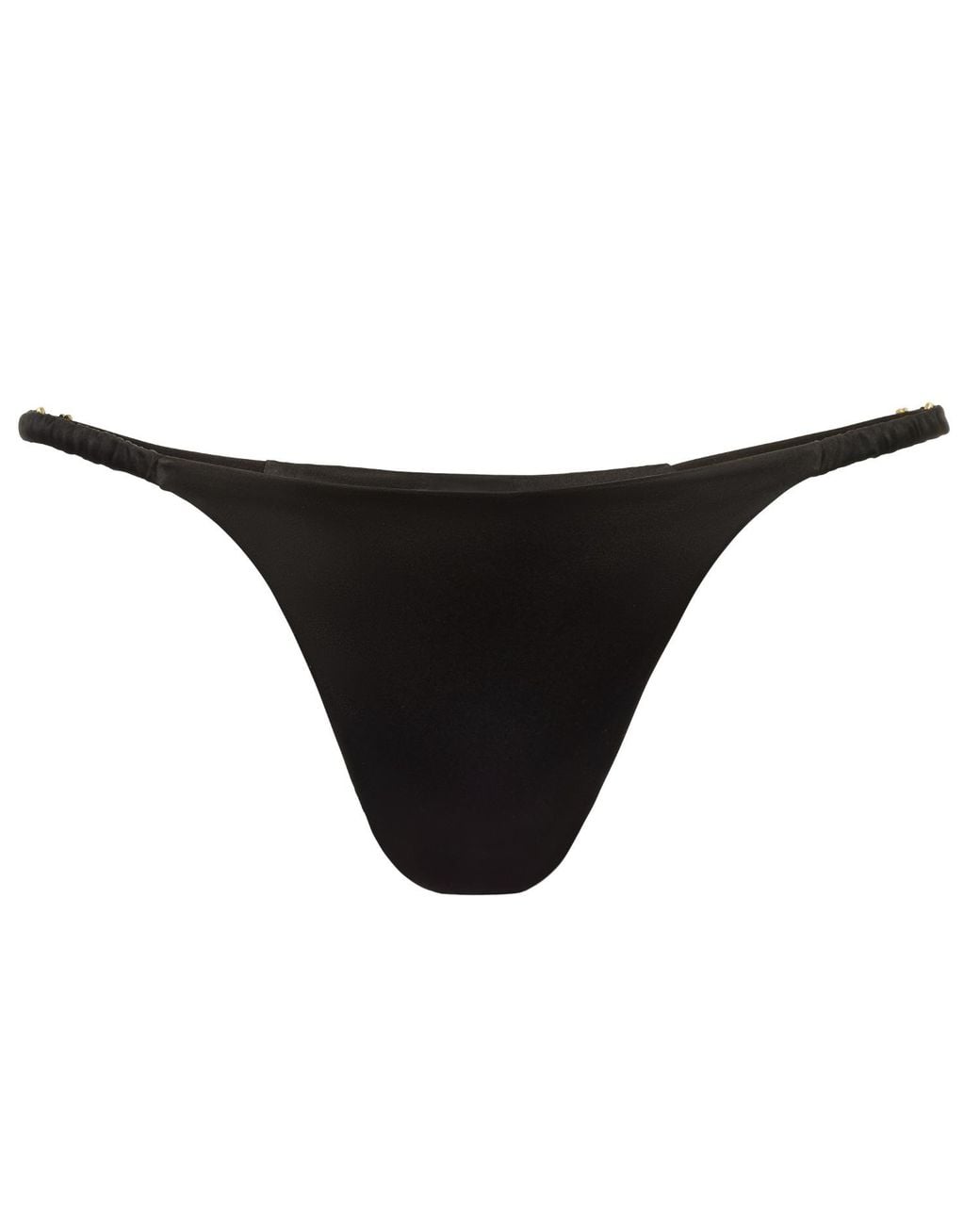 Black Heart Lingerie Black Ruched Silk Thong