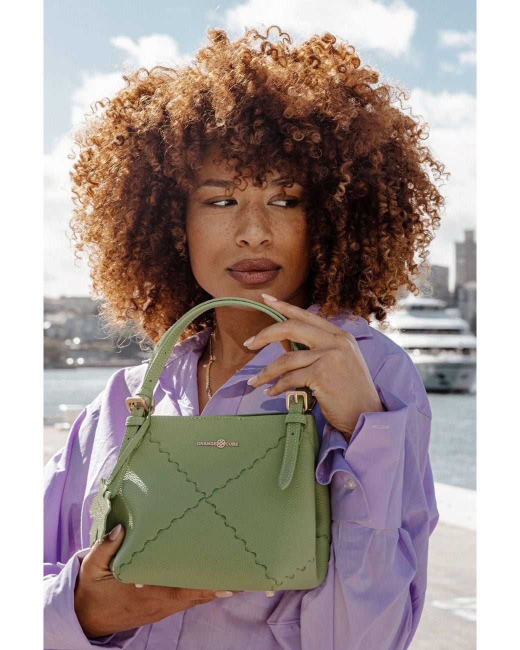 Orange Cube Green Dusk Mosaic Mini Tote