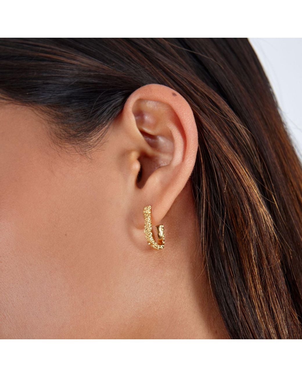 Lucy Quartermaine Metallic Half Hula Hoop Earrings