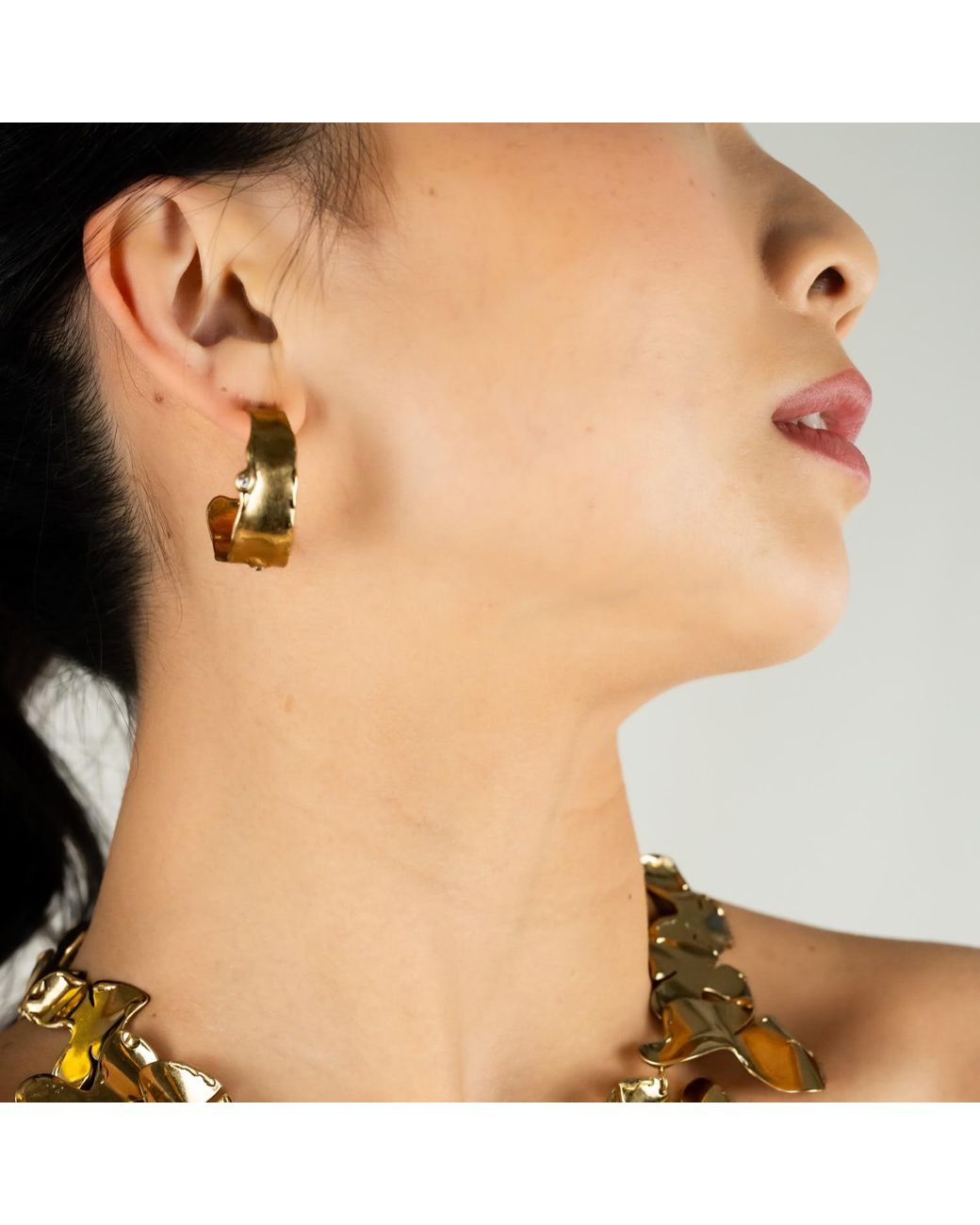 Rare Matters Jewelry Metallic Sculptural Hoop Earrings