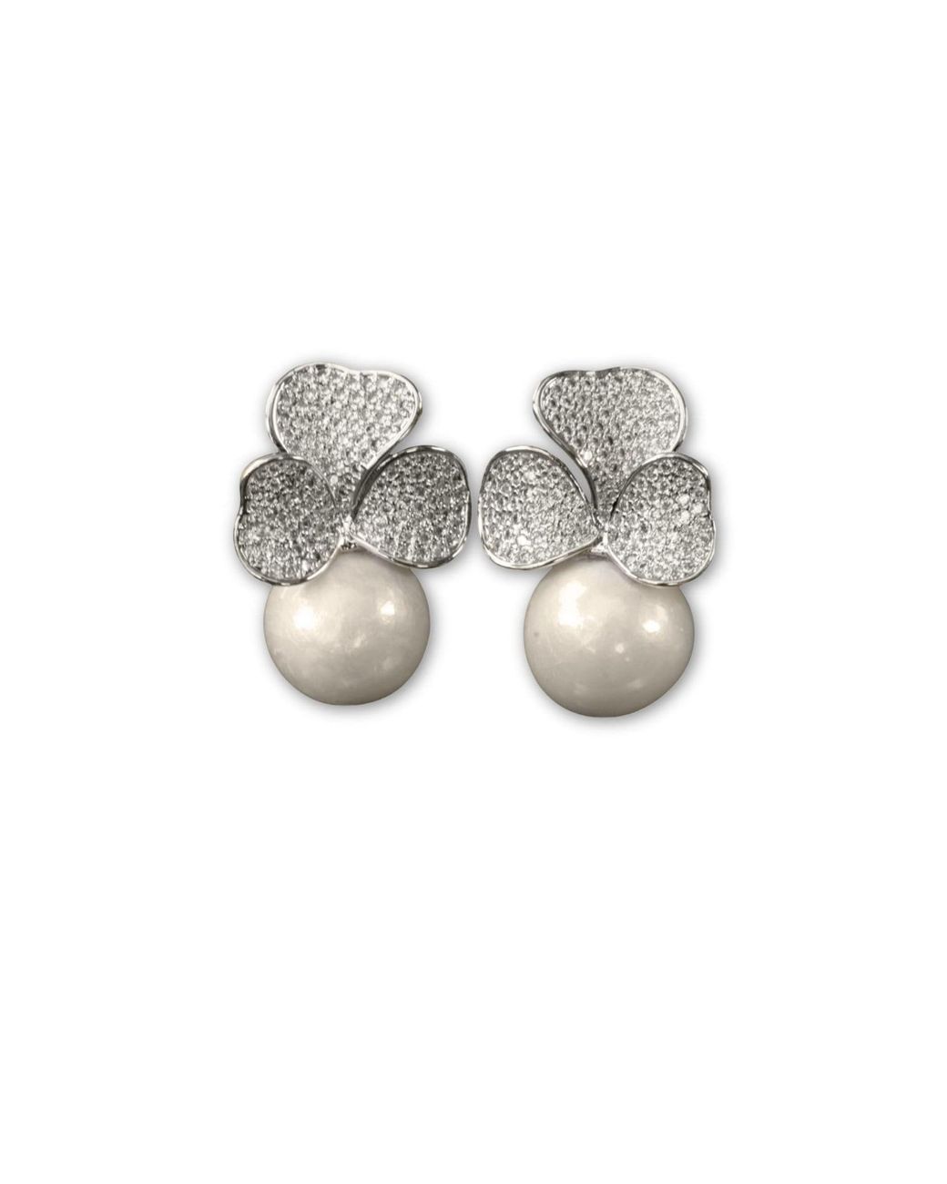 VIEA Metallic Petal Drop Earrings