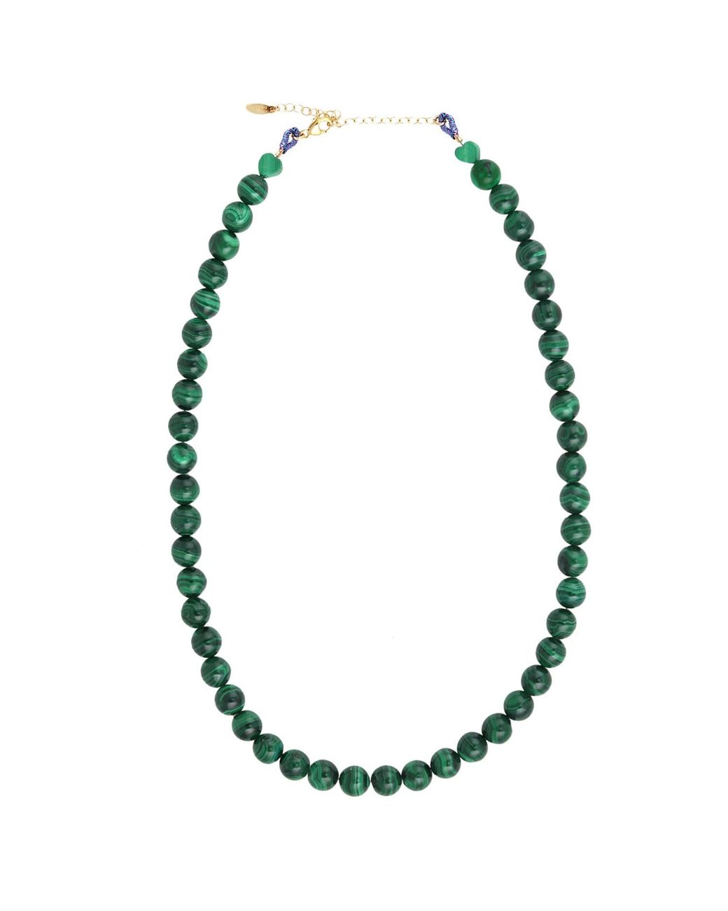 Kris Nations Green Malachite Baller Gemstone Beaded Necklace