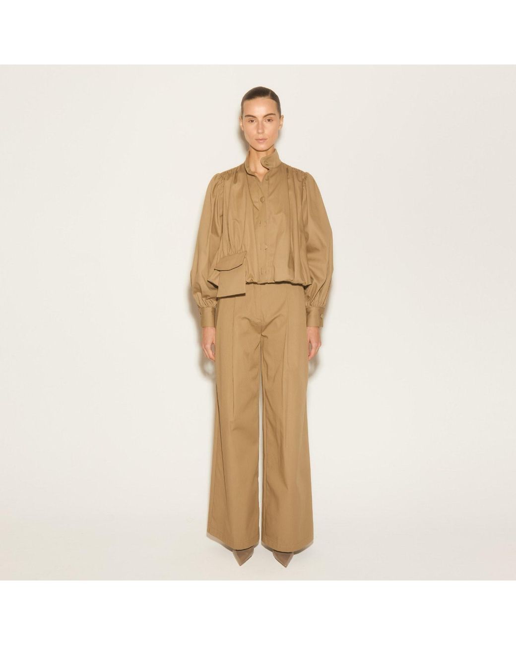 Herfetch Natural Neutrals Latte Wide Leg Pant Camel
