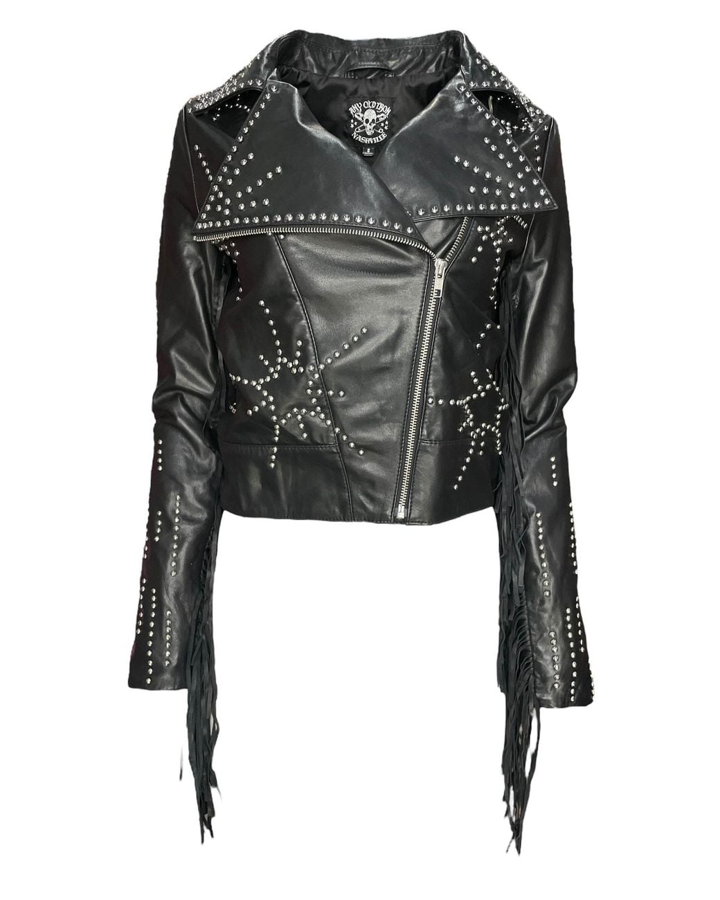 Any Old Iron Black Studded Starburst Leather Jacket