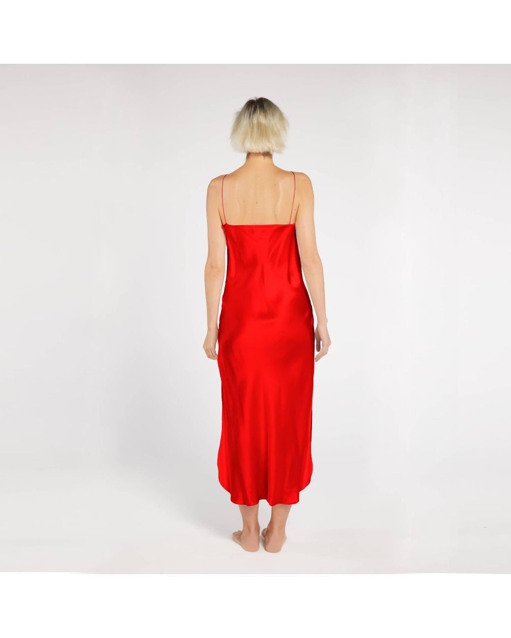 Maguy De Chadirac Red Classic Silk Slip Dress