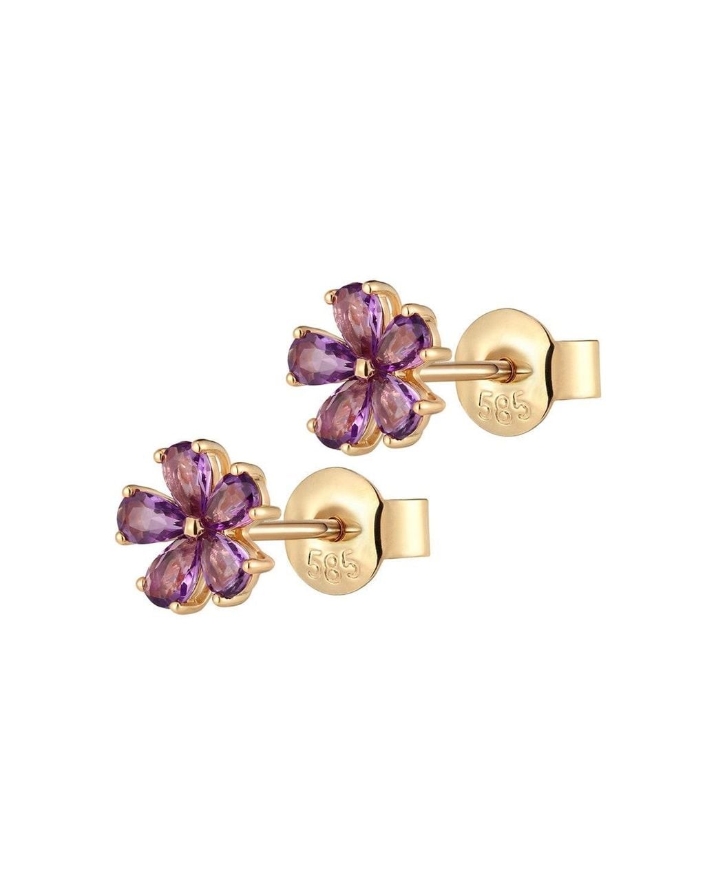 Larisa Beaumont Pink Amethyst Cherry Blossom Stud