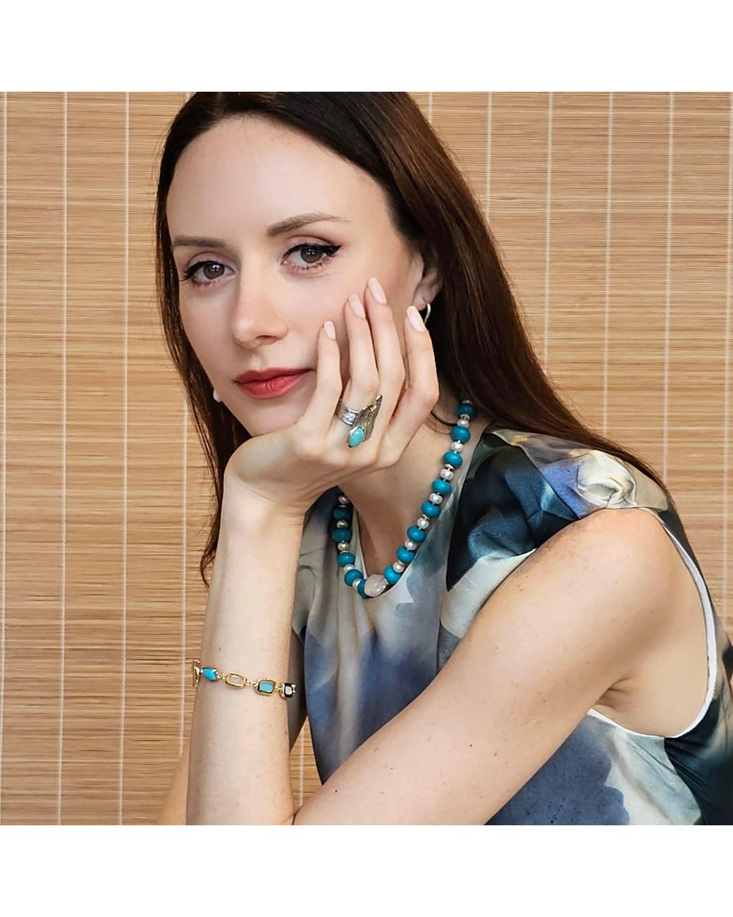 Farra Blue And Moonstone Elegance Bracelet