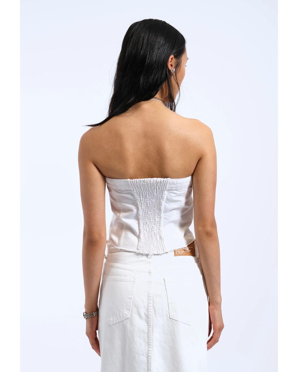 Dr. Denim White Carli Tube Top