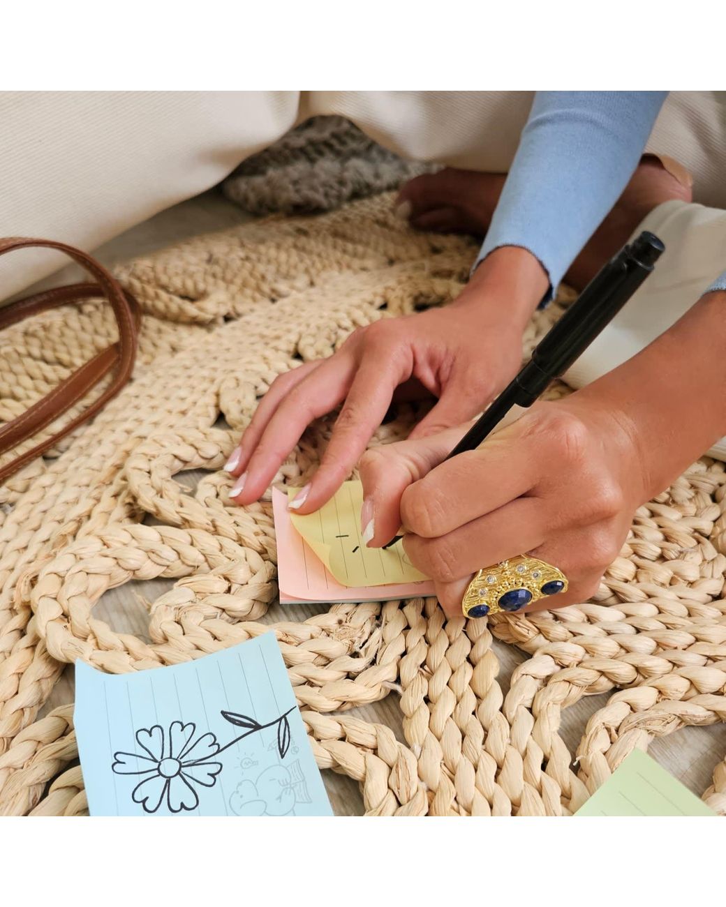 Farra Blue Lapis Stone Setting Statement Ring