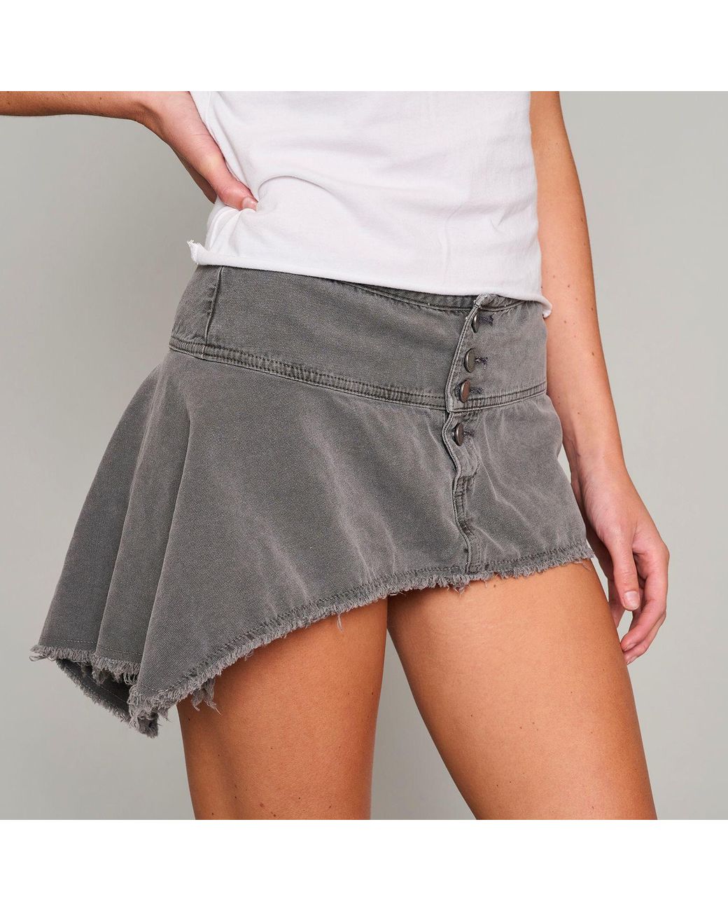 Love and Nostalgia Gray Little Shortie Asymmetrical Skirt