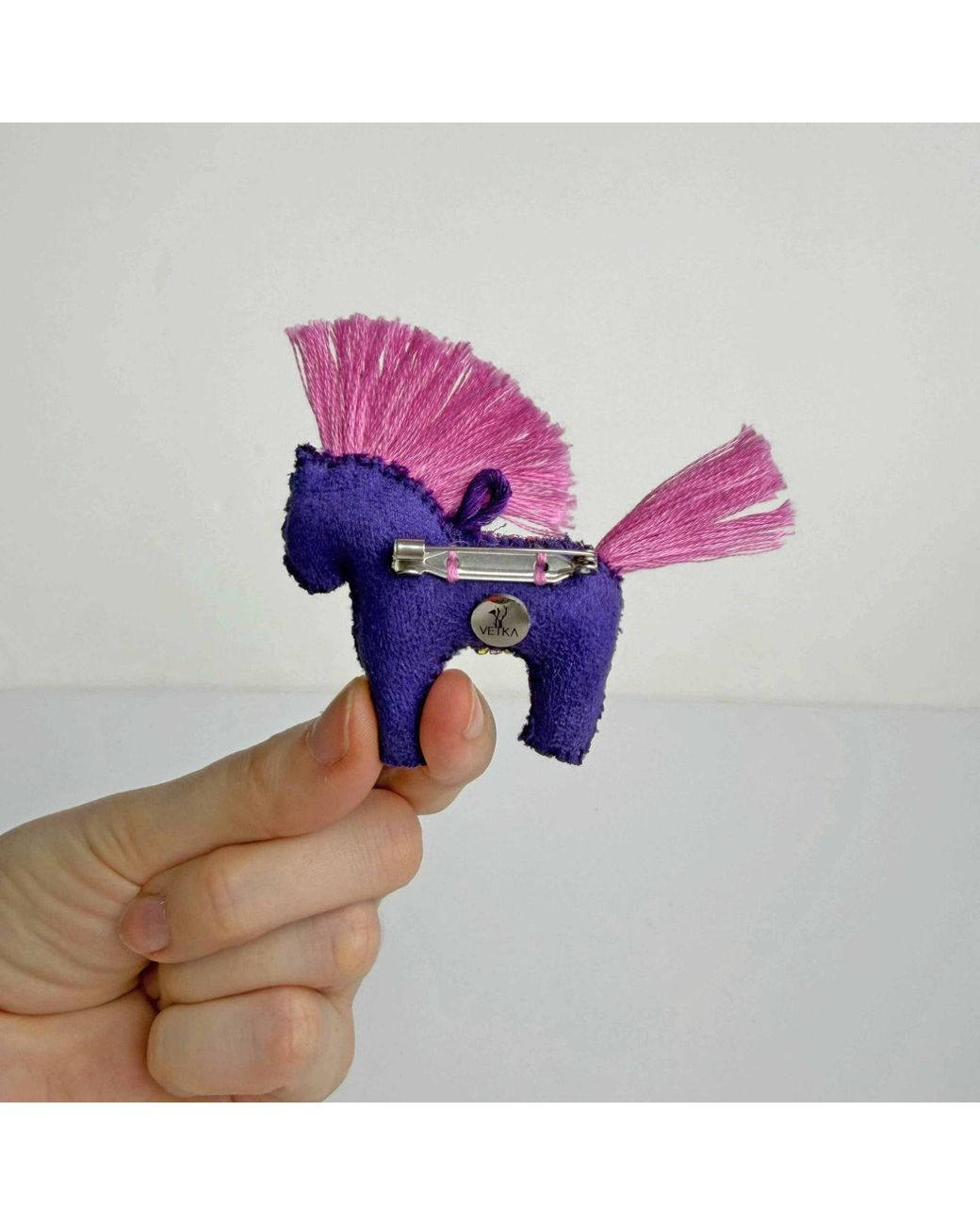 VETKA Pink Handmade Horse Brooch- Star