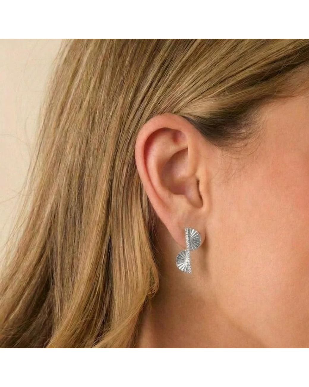 With Love Darling Metallic Fan Leaf Earrings