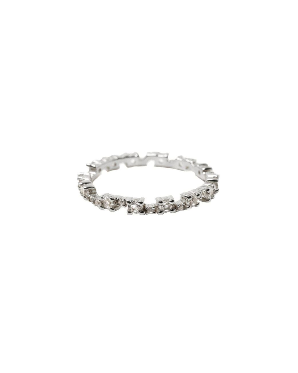 NASI SILVER White Nobody's Perfect Eternity Ring- Topaz