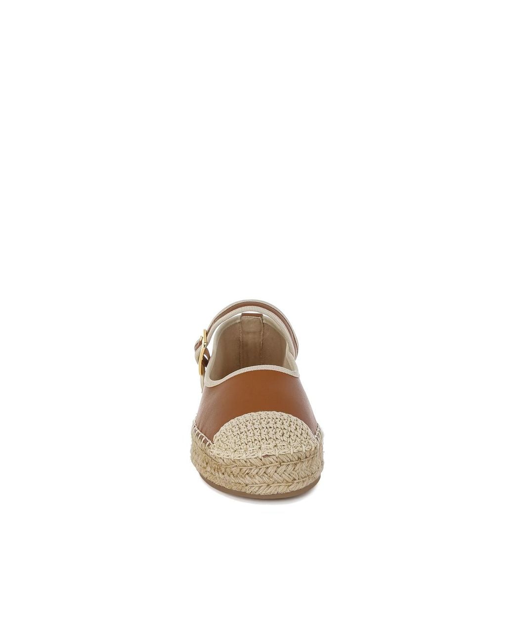 Rag & Co Brown Ostac Genuine Leather Mary Jane Espradrilles
