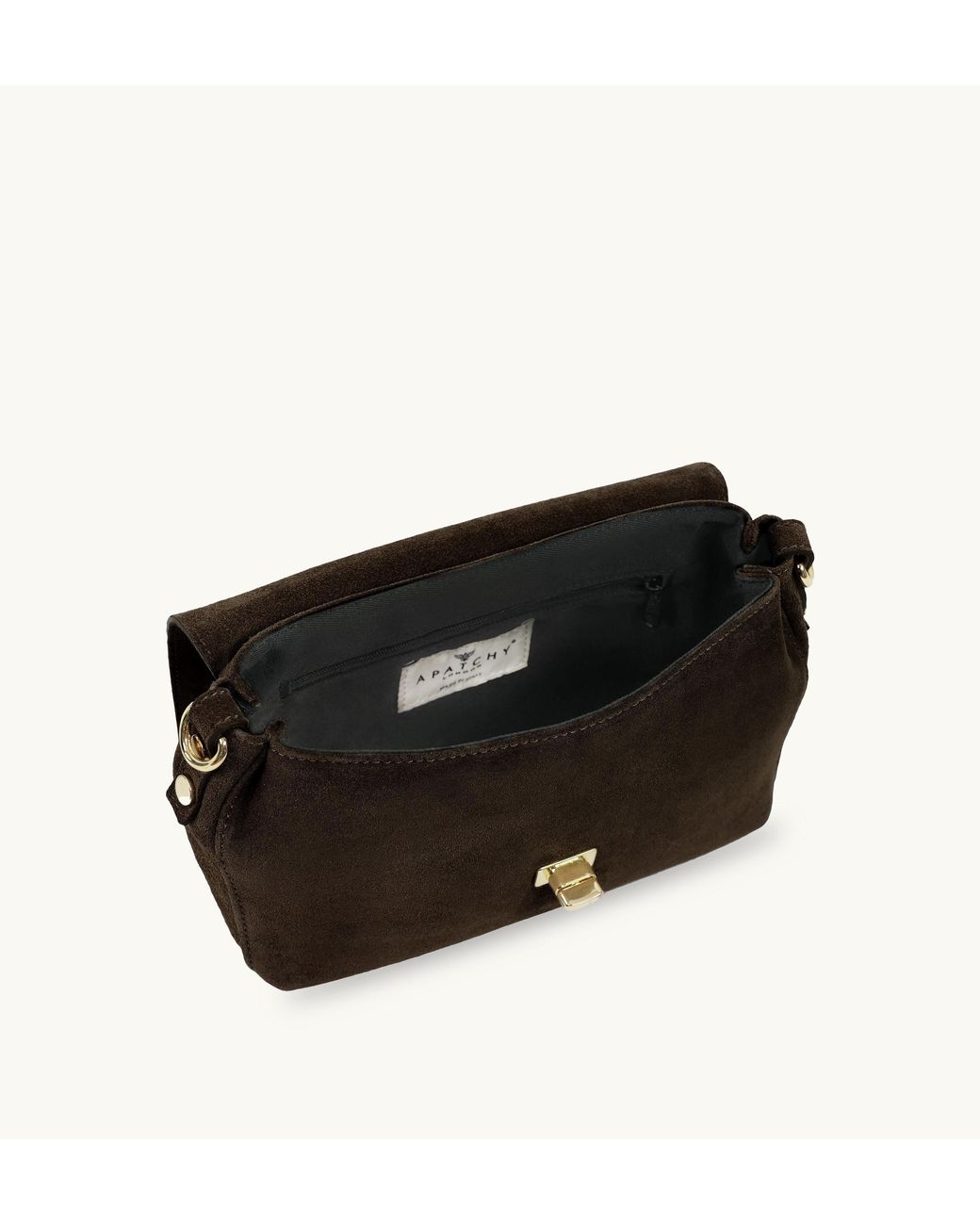 Apatchy London Brown The Maisie Midi Chocolate Suede Bag