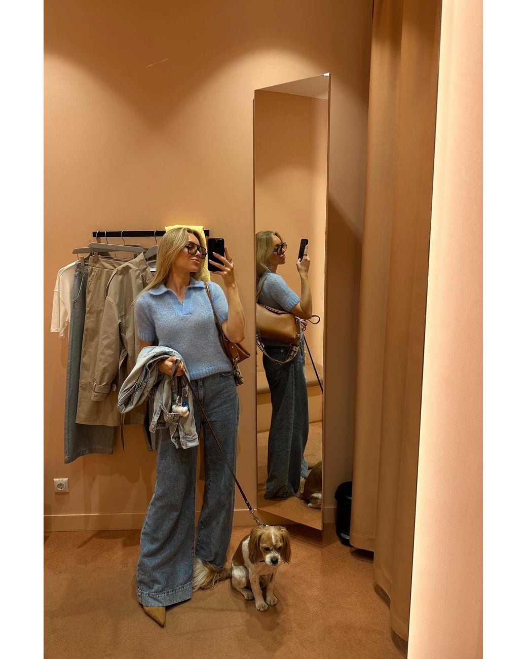SALANIDA Blue Melody Mohair Polo Top Sky