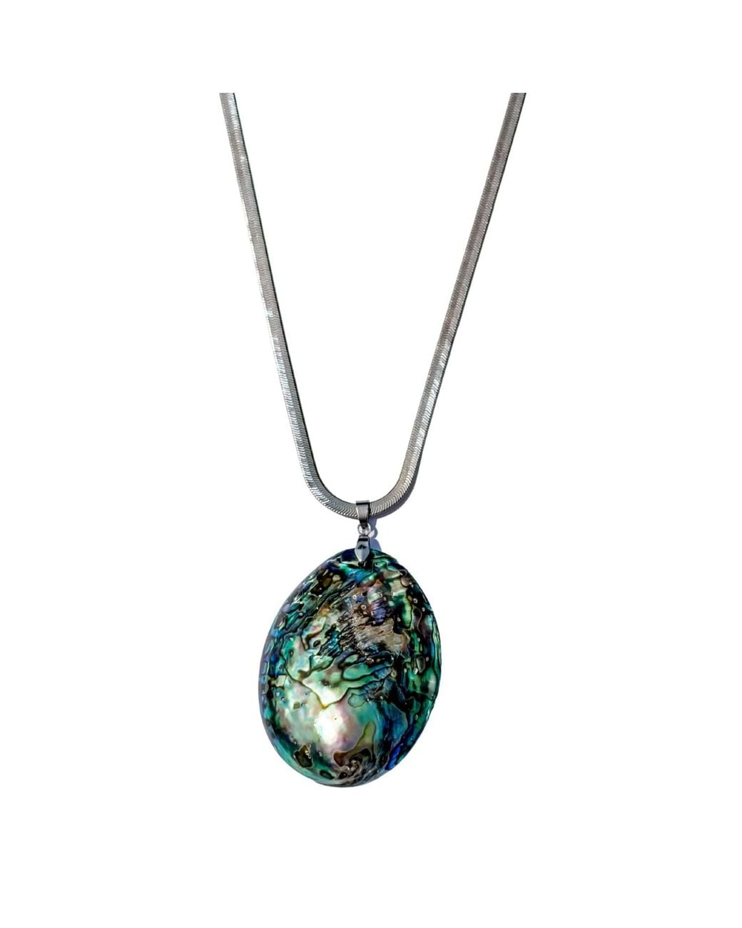 Babaloo Metallic Abalone Shell Pendant Necklace