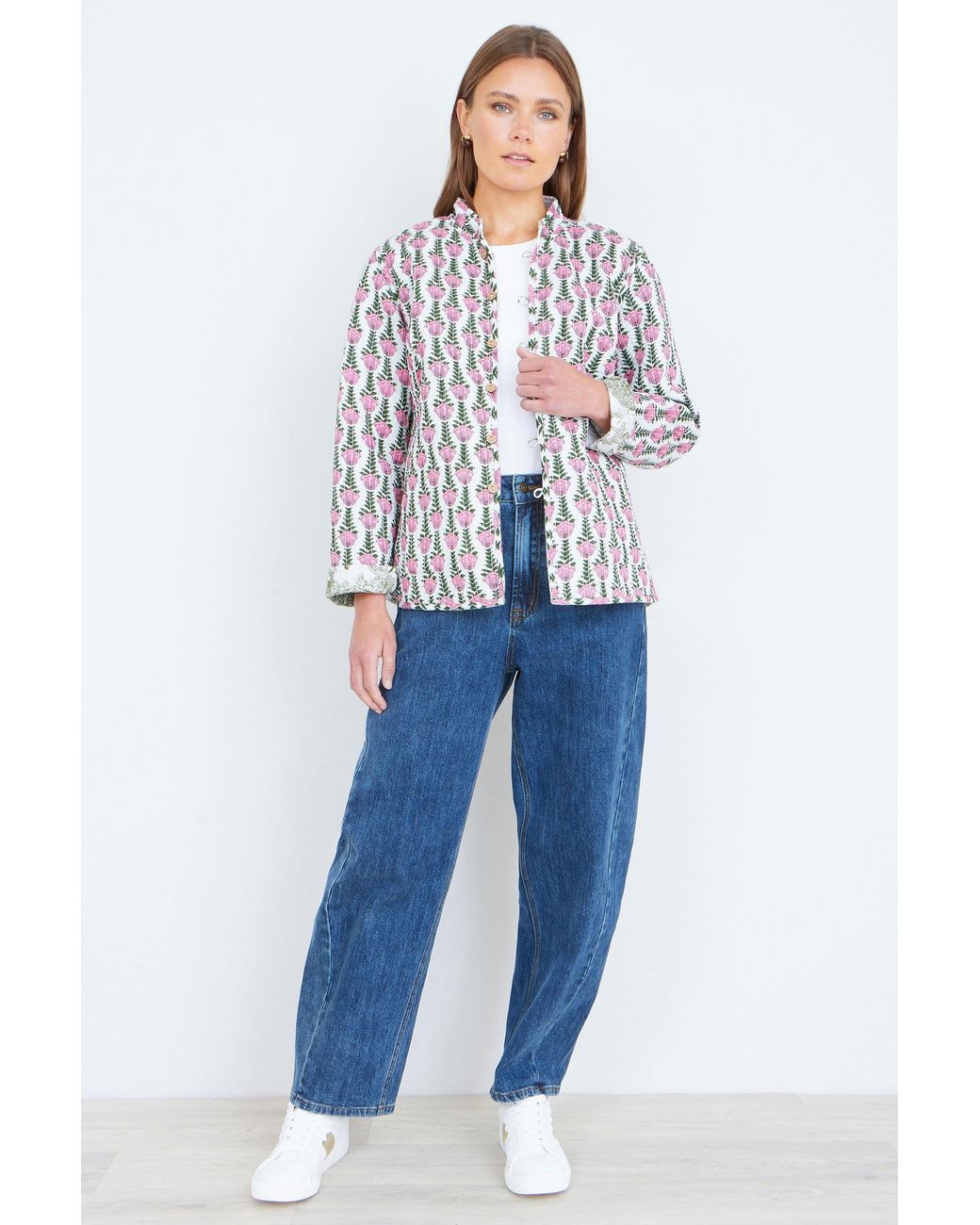 Yumi' Green Reversible Cotton Quilted Jacket