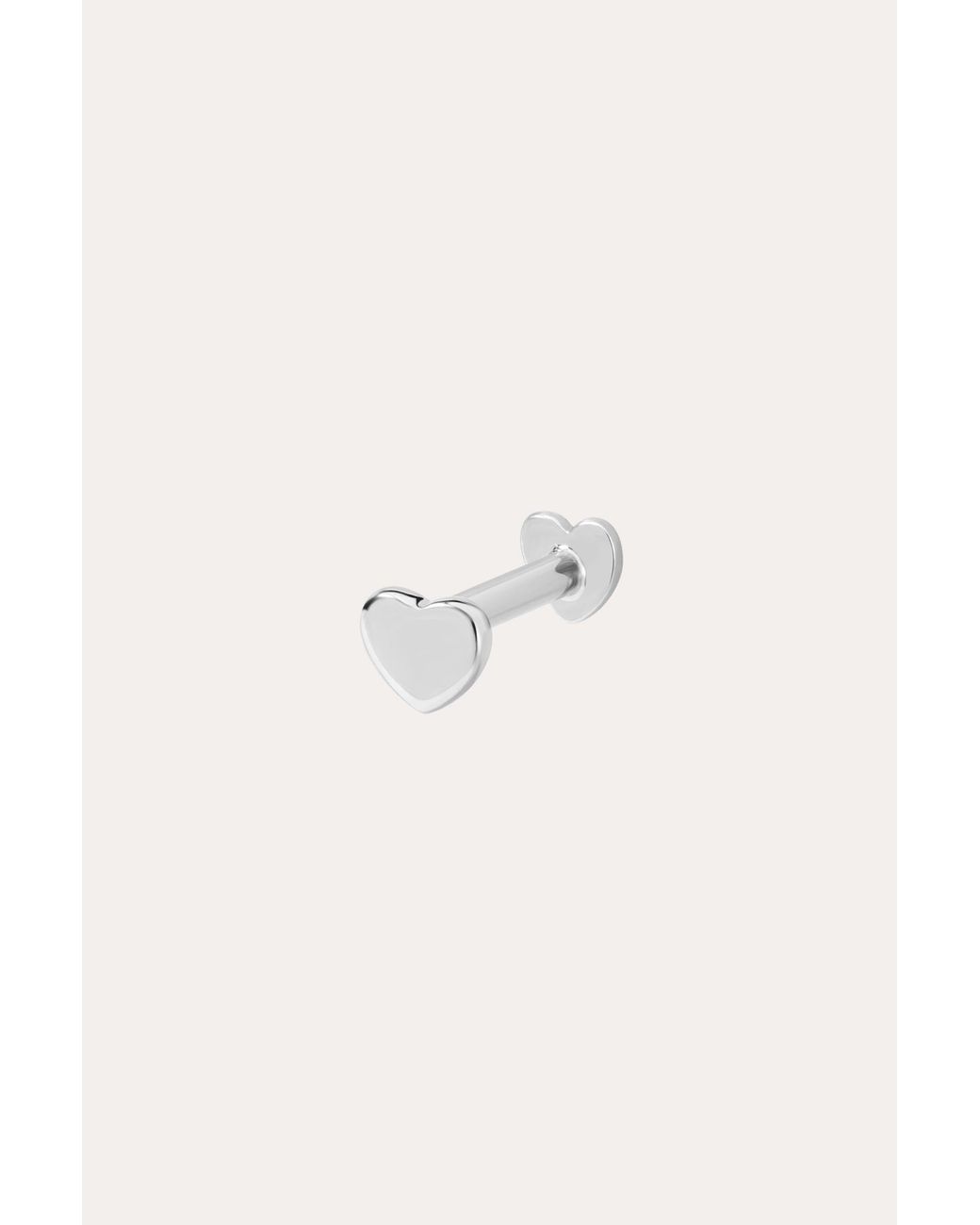 Vanhi White 14K Solid Heart Flat Back Stud