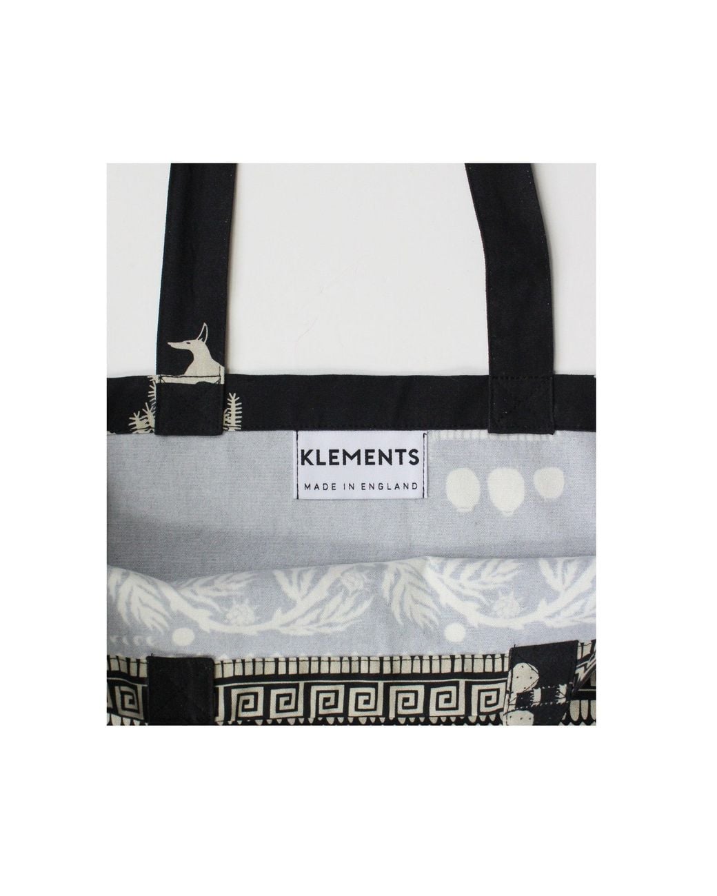 Klements Black Ancient Hearts Tote Bag