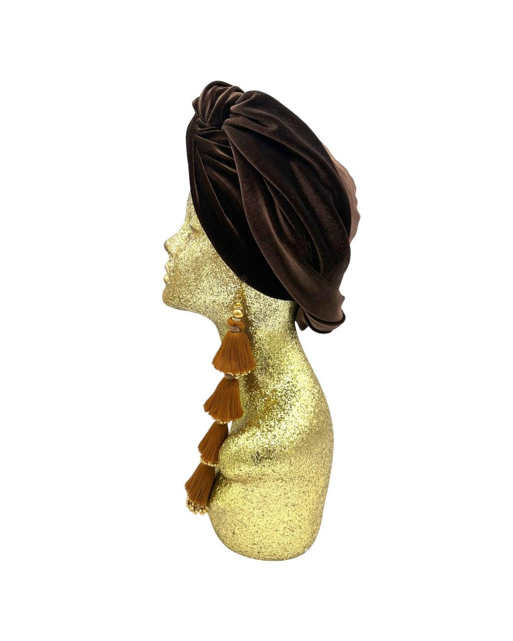 Julia Clancey Black Chocolate Cocoa Dorado Turban