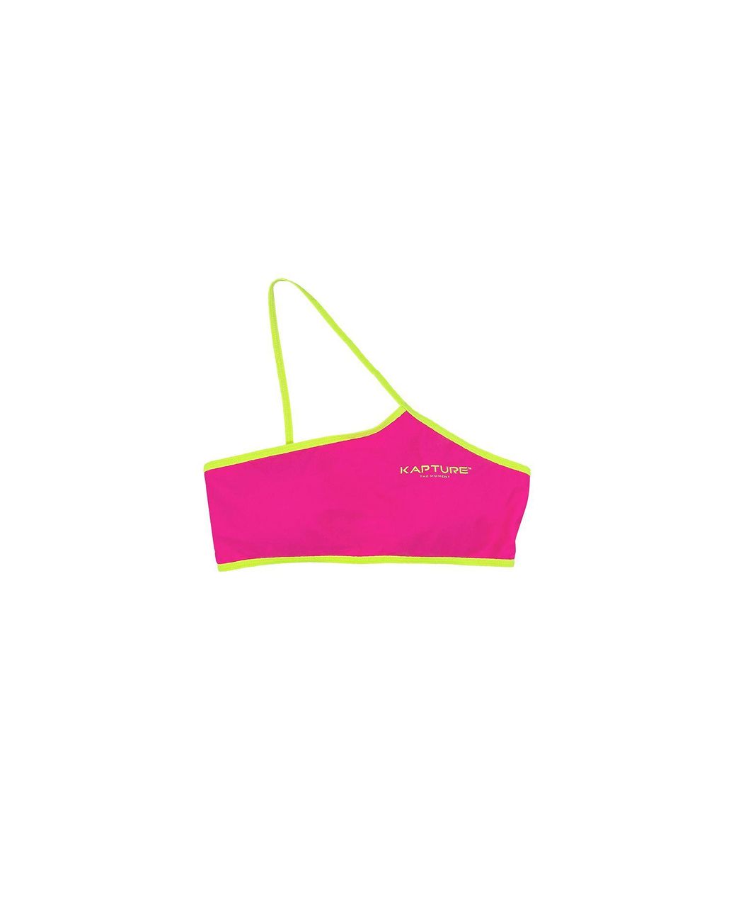 Kapture Pink Dayglow One Shoulder Recycled Bikini Top