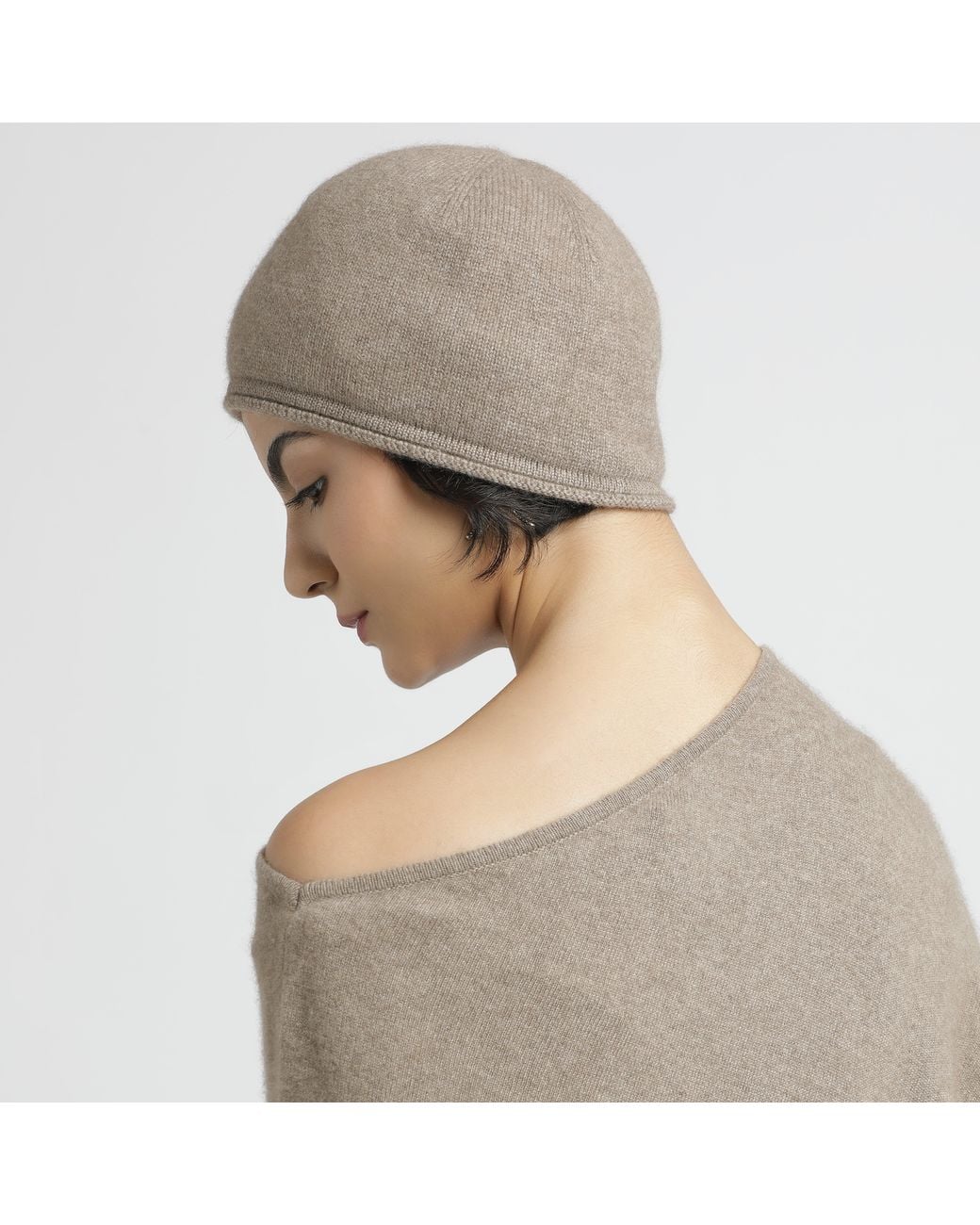 Pink Maharani Gray Neutrals Classic Knitted Winter Beanie – Natural