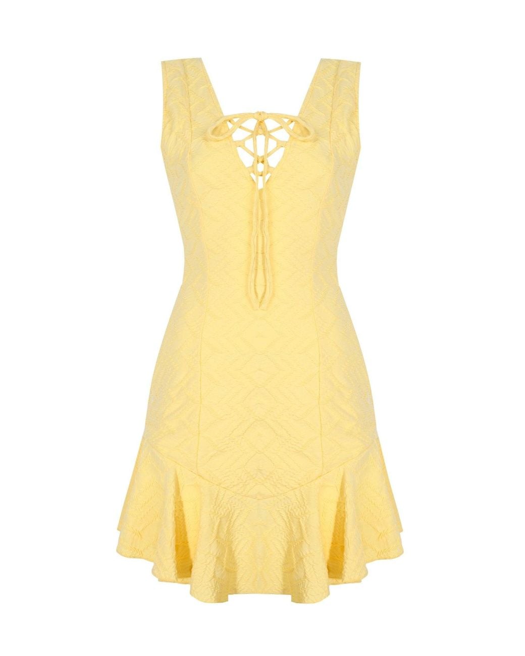 No'design Yellow Duchess Ruffled Mini Dress