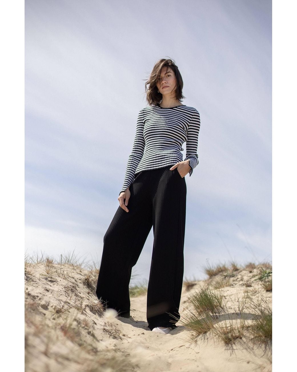 SALANIDA Blue Vera Ribbed Pants