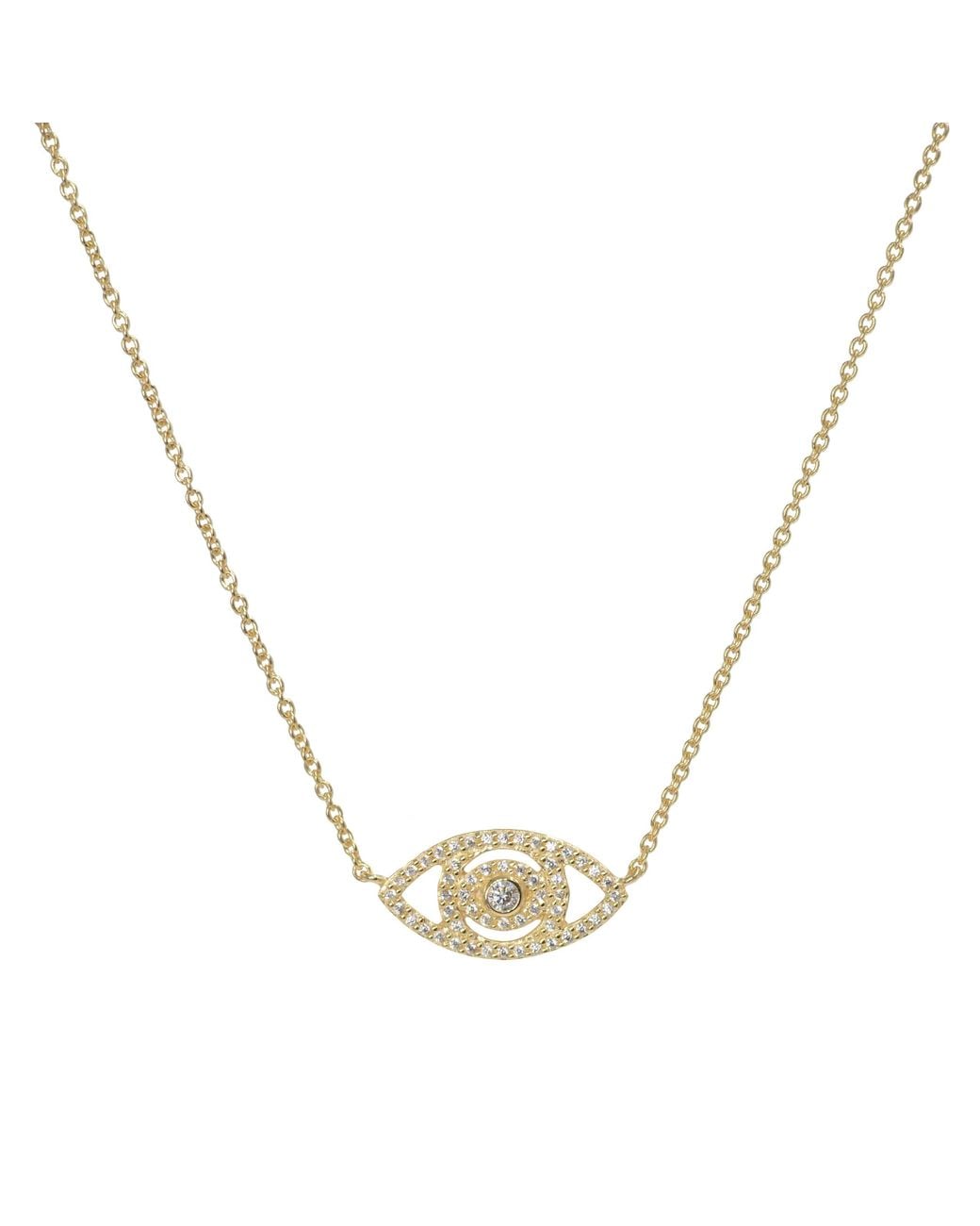 KAMARIA Metallic Evil Eye Necklace With Crystals
