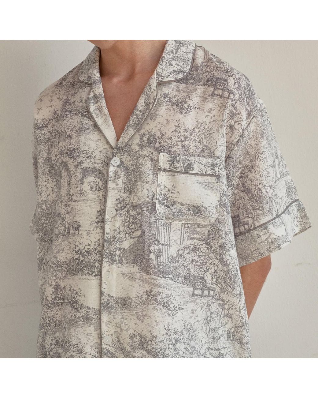 Luna Luz Blue Rebecca Toile Cotton Short-Sleeve Pajama Set for men