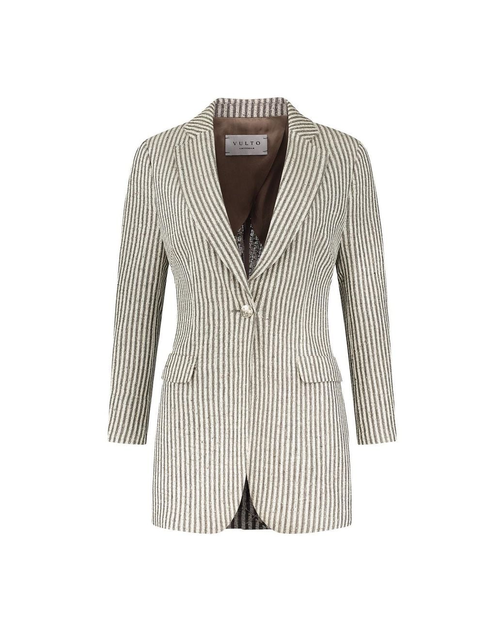 Vulto Gray Silk Linen Blazer