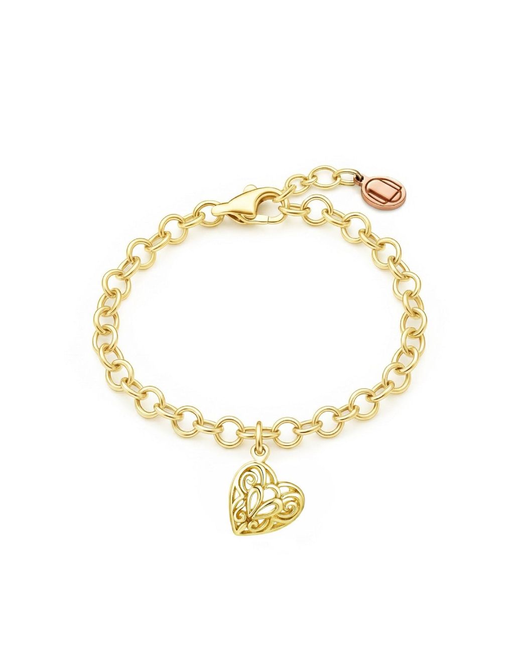 Unaloe Metallic Vermeil Heart Charm Bracelet For – Fashion Openwork Jewelry