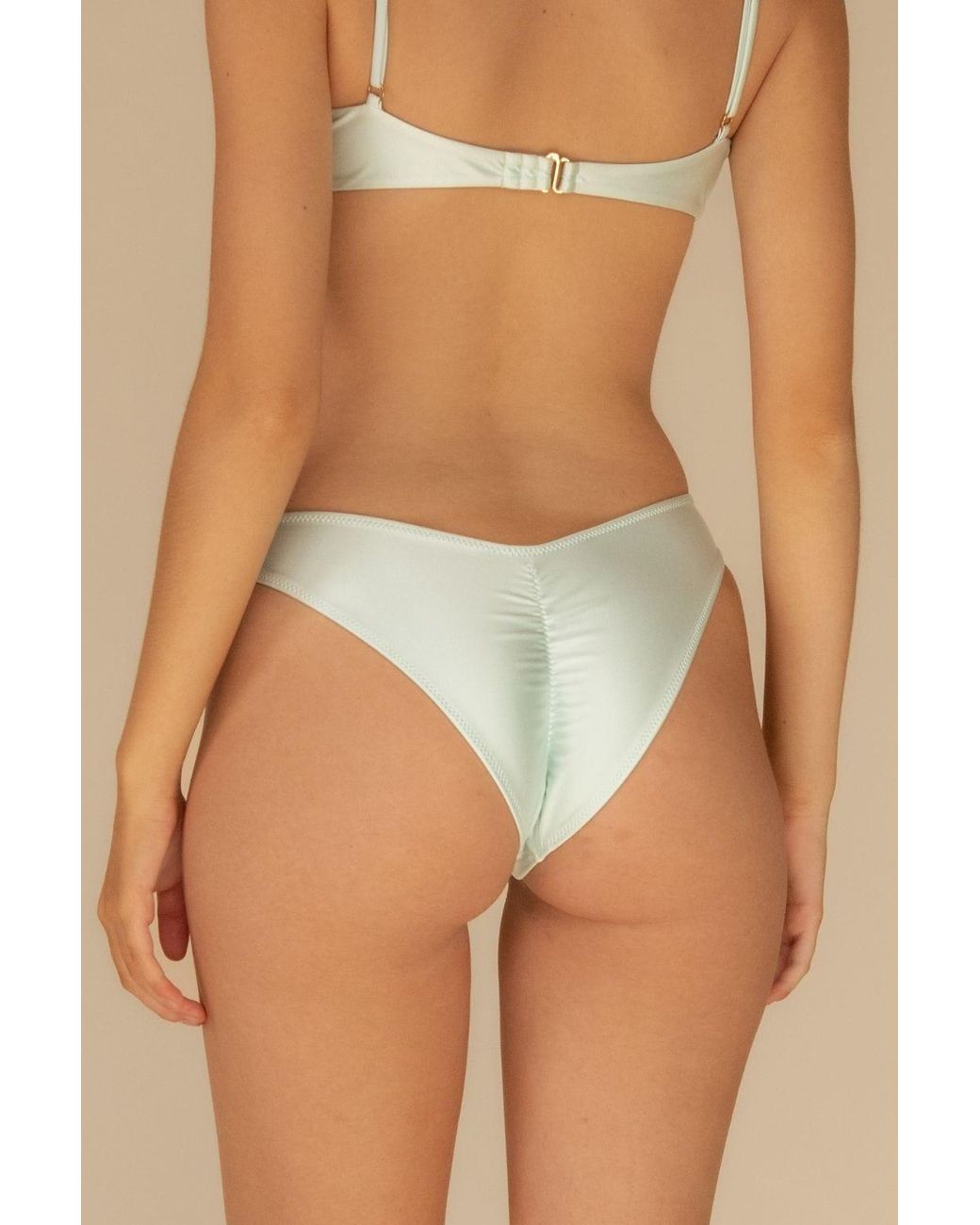 Montce Blue Seafoam Silkie Lulu Zig-Zag Stitch Bikini Bottom