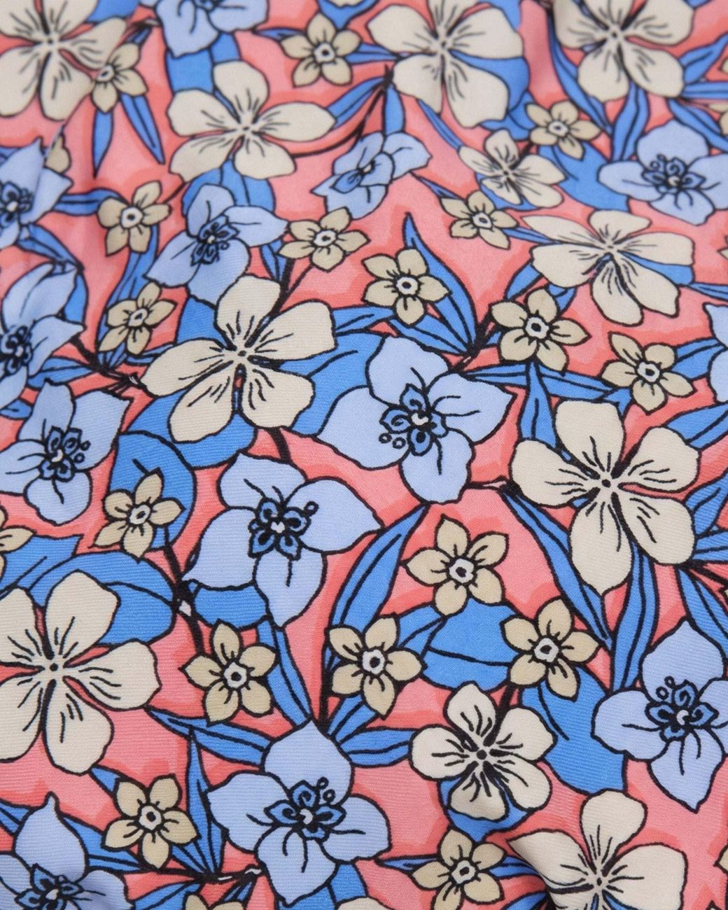 Lords of Harlech Blue Bonita Floral Field Coral Bikini Bottom