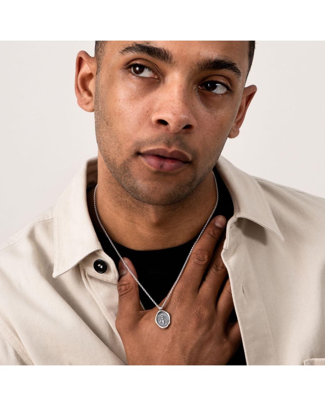 Dower & Hall Metallic Achievement Wasp Talisman Necklace for men