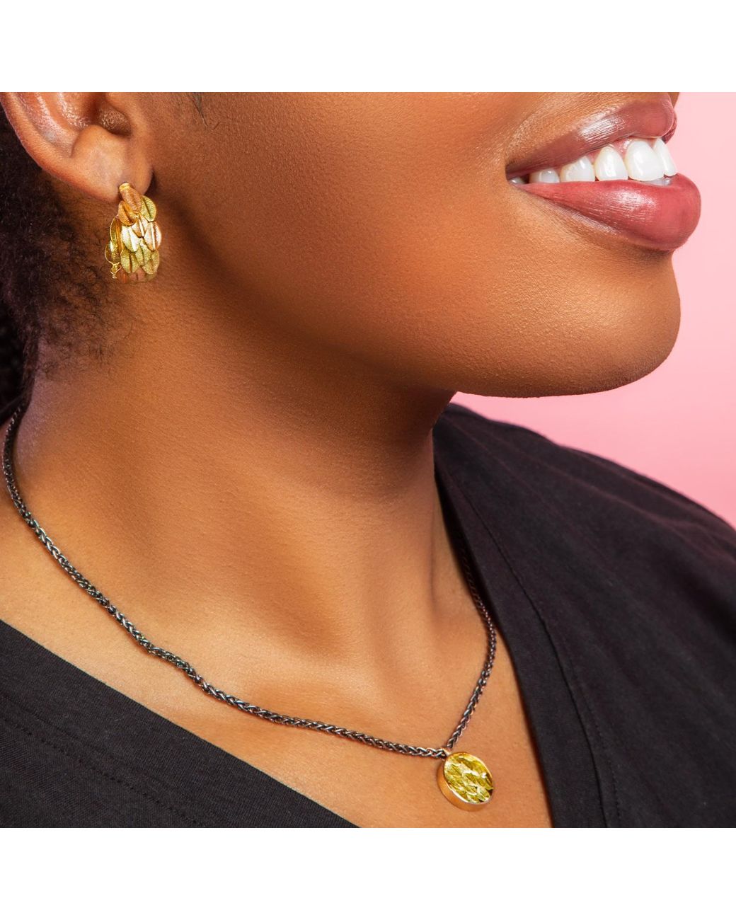 Seth Michael Studio Metallic Rose Rattlesnake Pendant