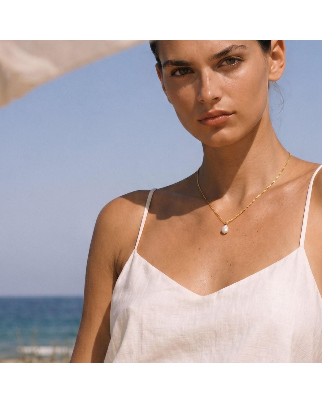 With Love Darling Metallic Paloma Pearl Necklace