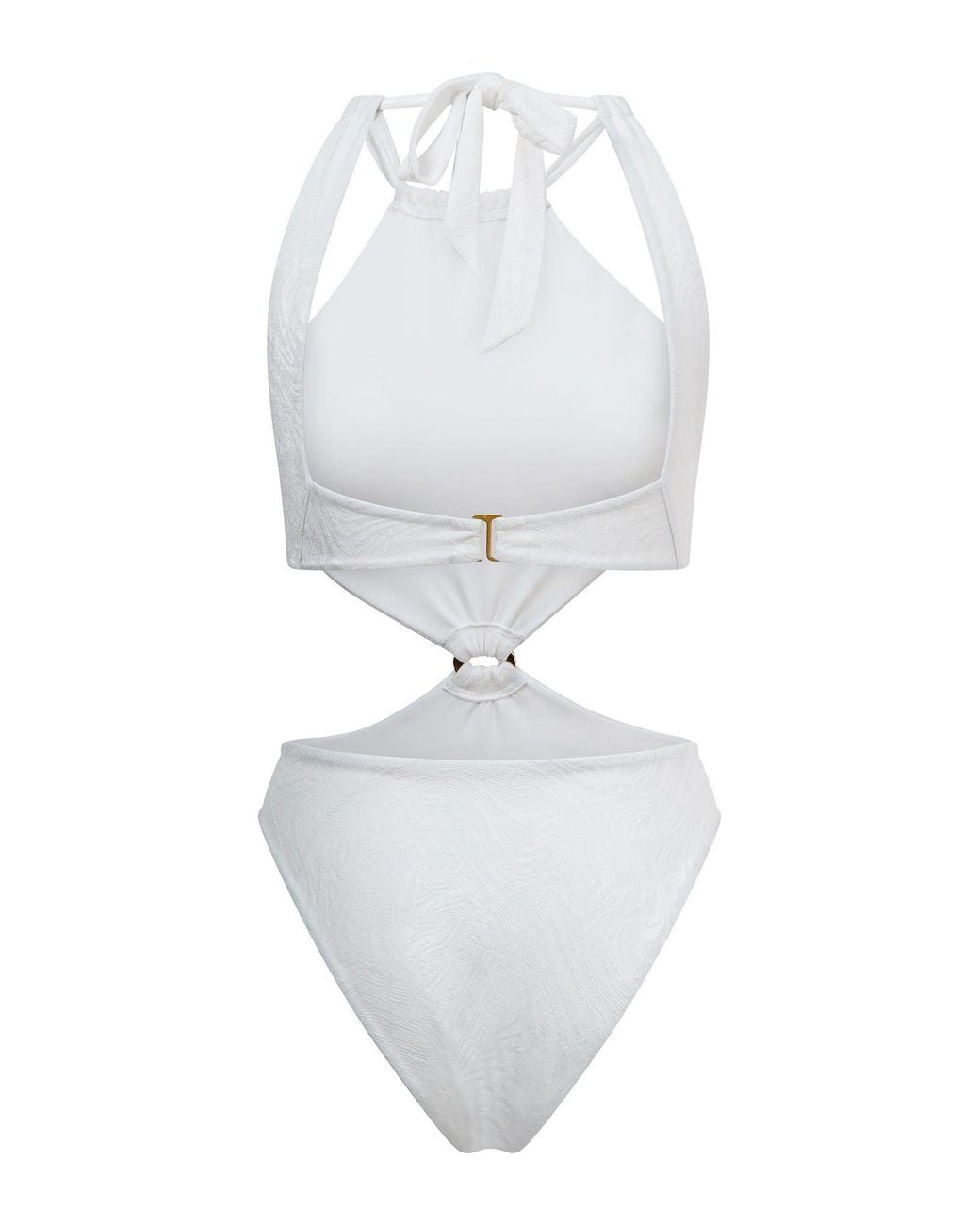 Baíah White Sirena Halter Swimsuit