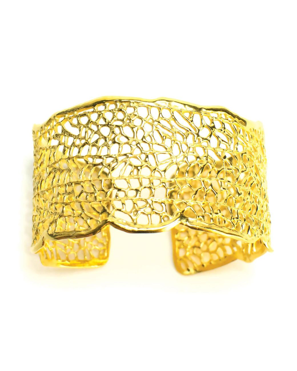 Lexi Jewelry Metallic Sea Goddess Organic Sea Fan Cuff Bracelet
