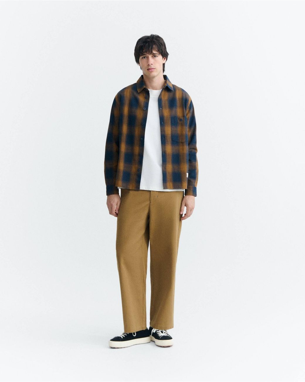 Thinking Mu Brown Theo Check Overshirt for men