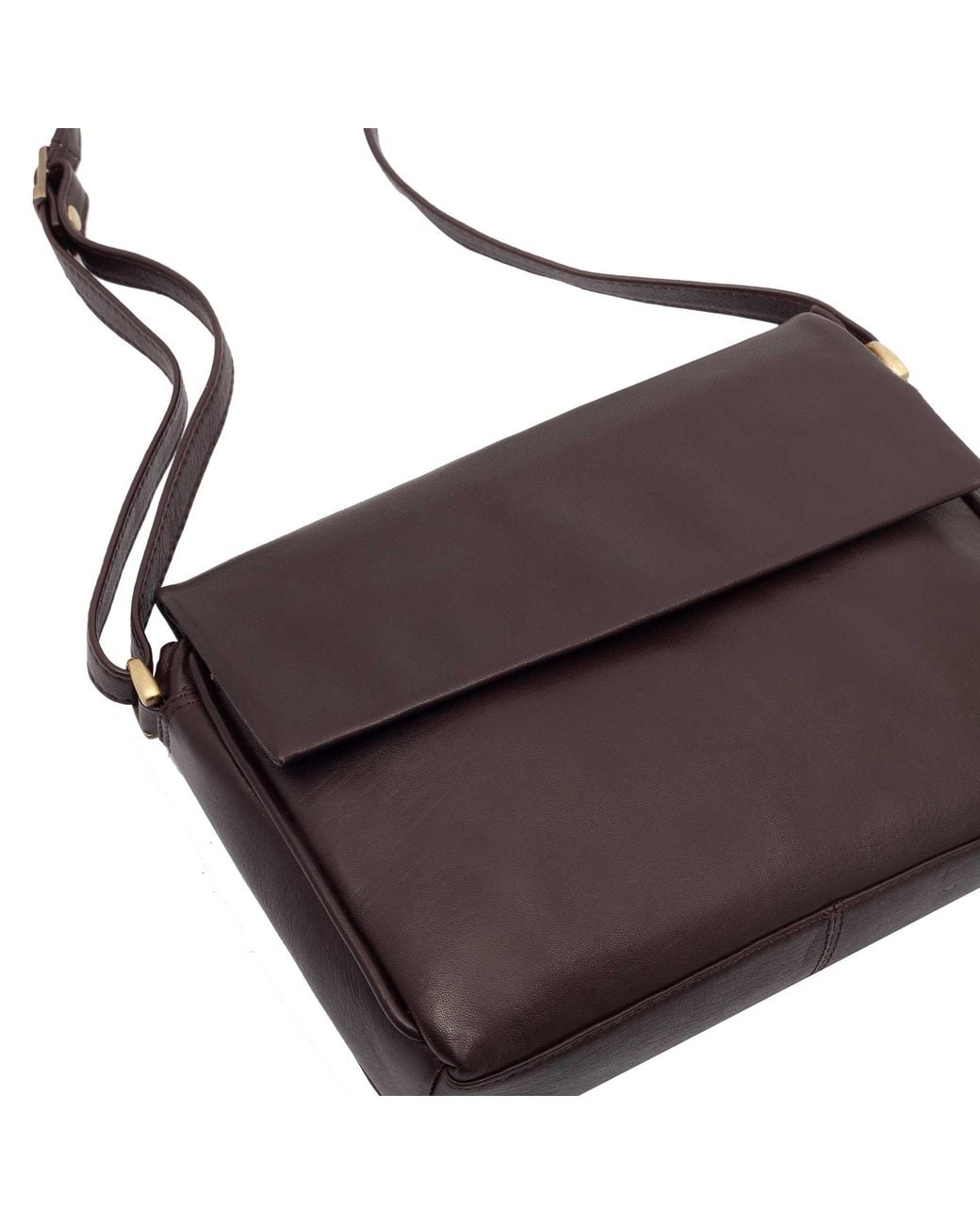 Lloyd Baker Brown Gulmarg Leather Flap-Over Crossbody Bag