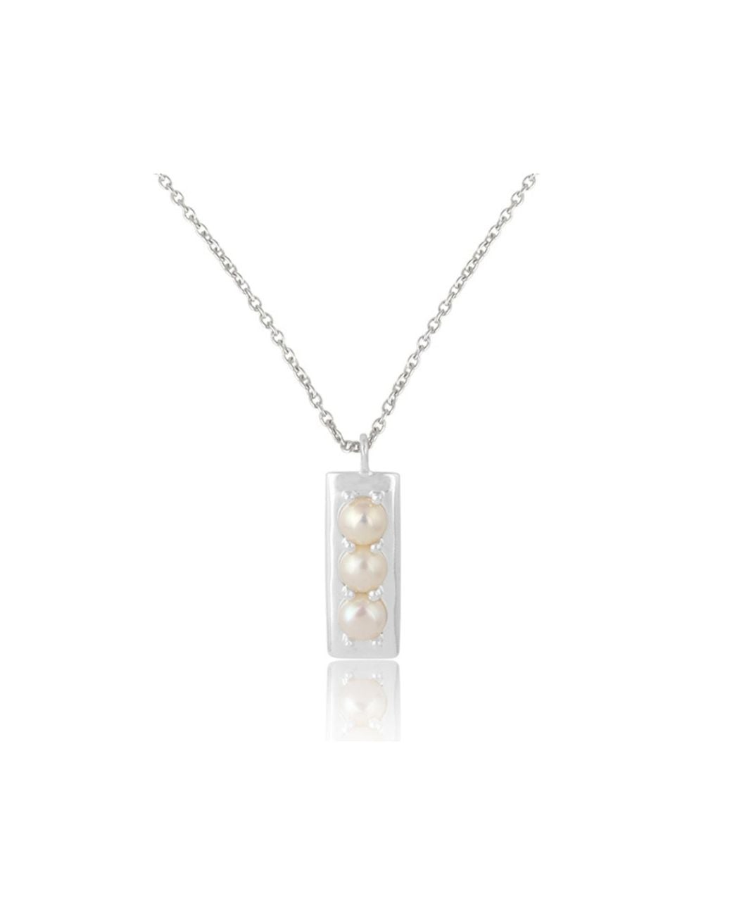 Heritagemoda Metallic Sterling Pearl Pendant Necklace
