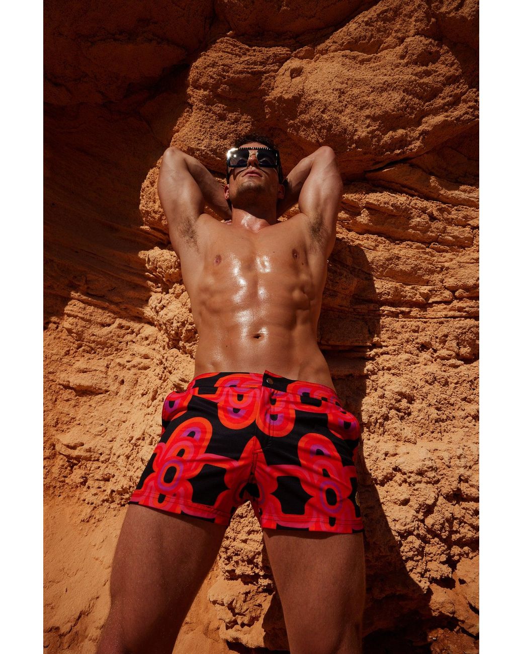 Julia Clancey Red Sunset Rooftop Board Short for men